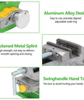 Close-up of 3 Inch Cross Slide Drill Press Vise XY Compound showing aluminum design, metal splint, and swinghandle tools.