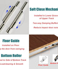 Trackless Sliding Door Hardware With Soft Close Kit For Barn Doors Heavy Duty Ghost Door Track System Invisible Top Track