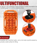Orange Extendable Offroad Traction Tracks With Jack Base Multifunction Recovery Mat For Snow Mud Sand Twin Pad Design