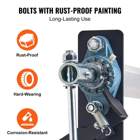 Close-up of bolts with rust-proof feature on Hand Crank Tarp Roller Kit For 64 To 104 Inch Wide Dump Trucks And Trailers