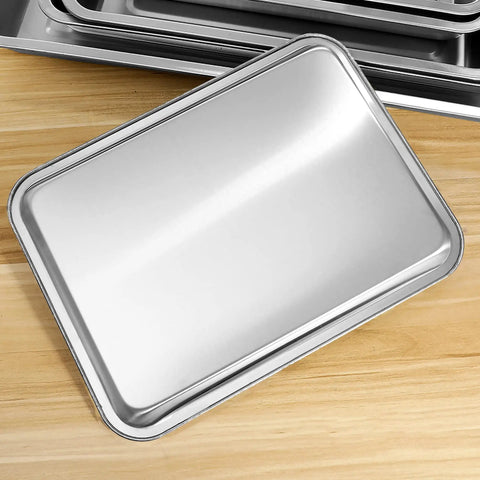 Commercial Grade Full Size Aluminum Sheet Pan 18 By 26 Inch Baking Tray With Tapered Stackable Sides Heavy Duty 18 Gauge Metal Cookware Built Solid For Any Busy Commercial Kitchen Workhorse