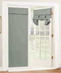 Door Window Curtain Panel For French Doors Skylight And Patio, Room Darkening Draft Blocking Thermal Insulated Privacy Shade, Sage Green W26 X L69 Inch, Easy Install With Strong Adhesive Straps, One Panel No Drills on a door