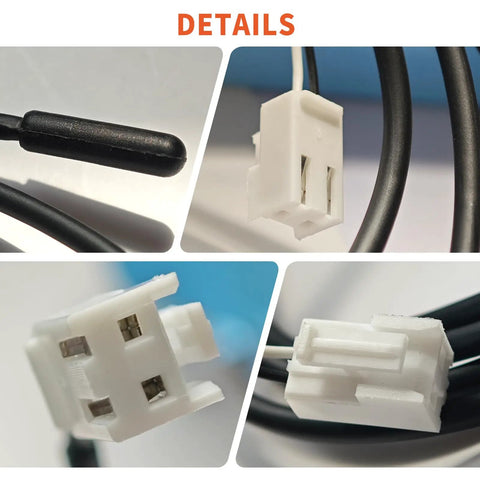 Thermistor Assembly Ntc 13459 000015573 For Ice Makers Replacement Part black sensor probe with white connector