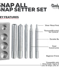 Leather Snap Setter Kit For Clean Consistent Installations At Home DIY Ready Tools For Belts Wallets Bags And Apparel Repairs