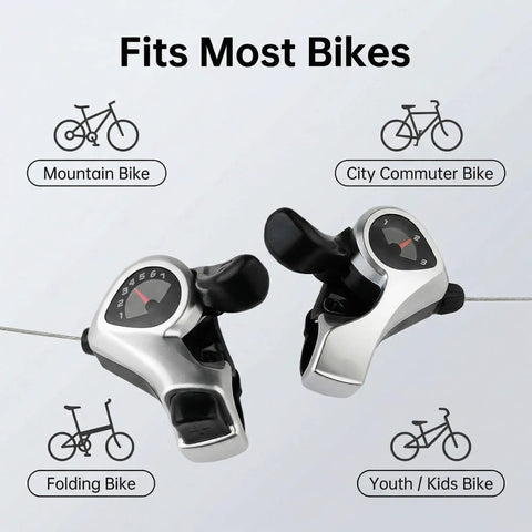 3x7 Speed Thumb Shifter With Gear Indicator For Mountain Road Hybrid And City Bikes Smooth One Finger Shifts Right Hand Lever For MTB Commuter Cruiser And Kids Bikes Durable Easy Install A Solid Upgrade For Any Ride