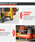 Pile Driver Machine For Guardrail Posts And Roadside Installations Portable Post Driver For Highway Projects showing hydraulic hammer and motor