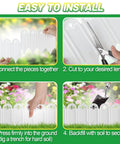 Easy Install Garden Landscape Edging Kit Sets Up In Minutes 6.5 Ft Total Length No Digging Required showing installation steps