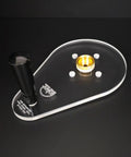 Dead Nuts Perfect Single Grip Router Base Plate For Milwaukee M18 Fuel Compact Router 2723 20 Six Inch By Nine Inch Clear Cast Acrylic pre drilled with handle.