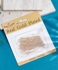 100 Piece Open Eye Pins 2 Inch 24K Gold Plated Brass Eye Pins For Charm Beads DIY Jewelry Making Pro Kit Earring Findings Connecting Links Jewelry Craft Supplies 1.8mm Hole 21 Gauge, packaged