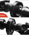 Beefed Up Rear Driveshaft Assembly for Ford Explorer 2011 2018 and Police Interceptor Sedan 2013 2018 with Automatic Transmission, Easy Bolt In Prop Shaft Upgrade for AWD and 4WD. Black steel U-joint detail