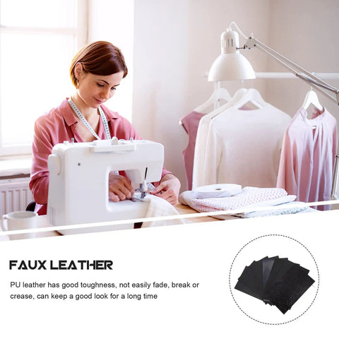Epic Black Pu Faux Leather Sheets Craft Kit 8 PCS For Jewelry Earrings Hair Bow Making Home Decor Diy Leatherette Fabric Supplies 8 black PU sheets for sewing and crafts