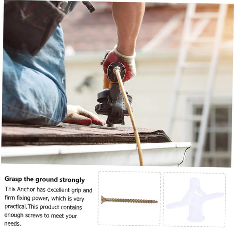 Worker using drill with Heavy Duty Wall Anchors 100 Pack For Drywall And Plasterboard Fixings With Plastic Expansion Plugs