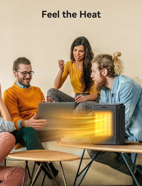Group enjoying Hella Powerful 1500W PTC Ceramic Space Heater With 4 Modes And Quick Heat 24H Timer Thermostat Quiet Operation