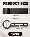 40 Pack Hard Hat Clips For Headlamps Secure Helmet Attachment product size dimensions in centimeters and inches