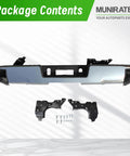 Rear bumper assembly, chrome finish with mounting brackets and screws for 2014-2018 Silverado/Sierra 1500