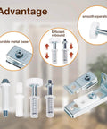 Bifold Door Hardware Repair Kit with pins, pivots, and brackets shown; smooth operation and durable metal components highlighted.