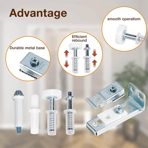 Bifold Door Hardware Repair Kit with pins, pivots, and brackets shown; smooth operation and durable metal components highlighted.