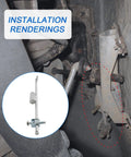 Installation renderings of Transfer Case Shifter Linkage And Bushing Kit For Dodge Ram With Manual Shift 241 And 271 Transfer Cases 2005 2012 2500 3500 Diesel Models Includes 55366066AB And 68078974AA Components.