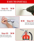 Installation steps for Heavy Duty Fire Extinguisher Bracket 5 Pack For Large And Small Fire Extinguishers, Adjustable Wall Mount Hooks For Home.
