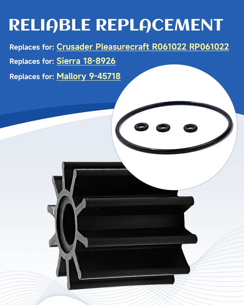 Marine Impeller Repair Kit With O Ring Compatible With Crusader PCM RP061022 R061022 Sierra 18 8926 Mallory 9 45718 components