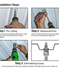 Installation steps for Sammys 8153922 XP Three Eighths Inch Screw Vertical Expandable Threaded Rod Anchor for pipe hangers and purlins.