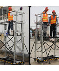 Beefy Electric Scaffolding Lift Platform Heavy Duty Galvanized Steel Mobile Aerial Work Cart in use for painting tasks.