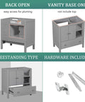 Bathroom Vanity Base Cabinet Featuring Solid Wood Frame And Painted Finish, showcasing open drawer and included hardware
