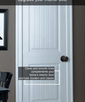 Oil-Rubbed Bronze Privacy Door Knobs For Interior Doors on white panel door with no-fuss keyless privacy function visible
