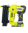 18V Cordless Brad Nailer With Lithium Ion Battery 2 Inch Finish Nail Gun showing yellow and gray design, perfect for weekend woodworking projects.