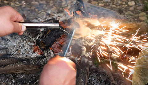 Ten Pack Magnesium Fire Starter Rods For Camping And Survival No Fuss Ferrocerium Flint Lighters 80mm By 8mm used to ignite fire