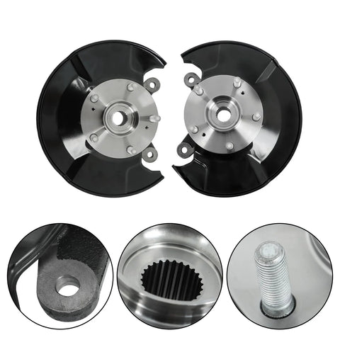 Two Front Steering Knuckle And Wheel Hub Bearing Replacement Kit For Honda Civic 2006 Through 2011 With 698450 And 698451 Parts
