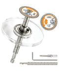 Inside Pipe Cutter Kit For PVC Pipe 2 Diamond Grit Cutting Wheels Quick Connect Shaft With Depth Scale Guide Disc And Hex Wrench Screwdriver For Pro Grade Precision In Tight Spaces, 34mm wheel