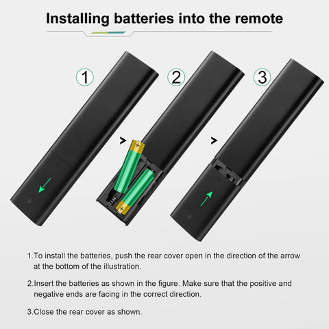 Battery installation for Universal Smart TV Remote Control For All LED LCD QLED UHD SUHD HDR Frame Curved 4K 8K 3D Replacement