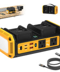 Dual Battery Pure Sine Wave Power Inverter For 20V Dewalt Batteries Auto Switch DC 20V To 120V 140W USB C PD 600 Lumen
