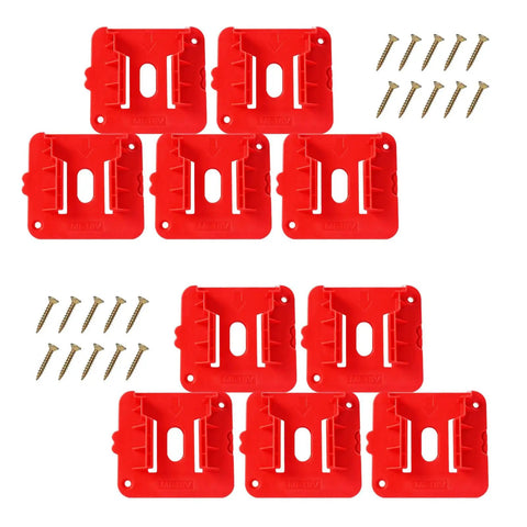 10 Pack Battery Holder For M18 18V Batteries Wall Mount Tool Holder Storage Case For Shelf Van And Toolbox Durable ABS Plastic