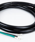 9 Foot NEMA 6 50P Power Cord With Eyelet Open End For Electric Heaters Heavy Duty 50 Amp 250 Volt UL Listed Black Straight Molded Plug