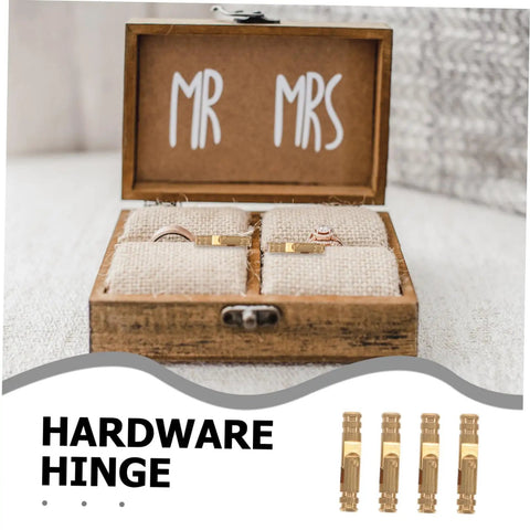Open jewelry box with 25 Pcs Mini Brass Barrel Hinges For Jewelry Boxes And Wooden Cabinet Doors hidden inside.