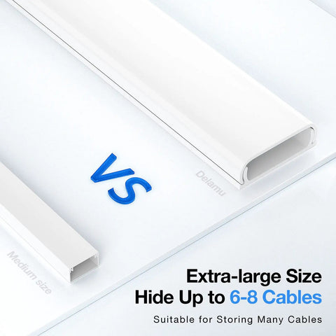 Image showing a 62.8 Inch Cable Hider Kit For Wall Mount TV Cables, highlighting its capacity to hide 6-8 cables on a white background.