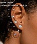 Medical Grade F136 Titanium Stud Earrings Featuring Six Prong Cubic Zirconia Drops With Secure Screw Style Flat Backs For Sensitive Skin Next Level Fresh Drip Daily on ear