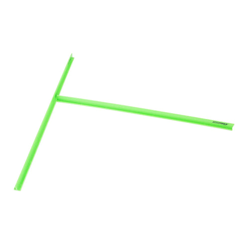 Two-Piece Plastic Drawer Divider Set with Adhesive Backing For Easy No-Fuss Install, green plastic divider with T-shape layout