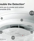 Smart Smoke And Carbon Monoxide Detector With Ring App Real Time Alerts Wire Free Interconnect AA Battery Powered Doubles Detection For Smoke And CO Real Time Notifications No Subscription Required Faster Smoke Detection More Than 25 Percent installed on ceiling
