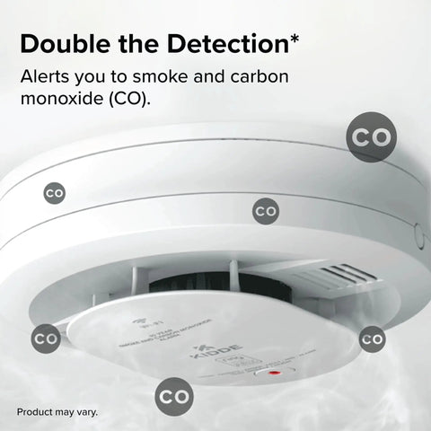 Smart Smoke And Carbon Monoxide Detector With Ring App Real Time Alerts Wire Free Interconnect AA Battery Powered Doubles Detection For Smoke And CO Real Time Notifications No Subscription Required Faster Smoke Detection More Than 25 Percent installed on ceiling