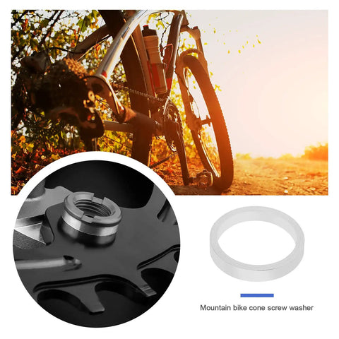 Aluminum Alloy Bicycle Chainring Bolt Spacers Washers 10 Pcs Double Ring To Single Gasket 2mm Thick 10mm Inner Diameter for bikes