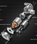 Exploded view of New Starter Replacement For Hyundai Sonata 2.4L Santa Fe Sport Santa Fe Kia Optima Sorento 2010-2014 with labeled parts