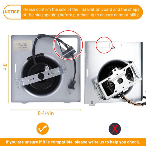 Upgrade Motor Assembly For 676D 2676F A S97015157 wiring and mounting dimensions with caution notes