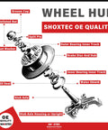Exploded view of wheel hub assembly components for Rear Wheel Bearing Hub Assembly Replacement For Hyundai Elantra 2011 2017, Veloster 2012 2017, Kia Forte 2014 2018, Forte5 2014 2018 Repl No 512492 Durable, Beefed Up, Easy Install OE Fit