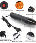 Pro Craft Heat Gun 110V 350W With Ultra Long 3.28Ft Cord Stand Handy Portable Hot Air Tool showing features and components