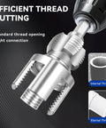 1/2 3/4 1 Inch Pvc Pipe Threader Kit Two Piece Plastic Pipe Threading Tool With Electric Drill Compatible Alloy Steel construction for efficient thread cutting.