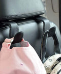 Universal Back Seat Headrest Hooks For Purses Bags Groceries Cloth And Drinks And More Microfiber Leather And Stainless Steel Car Hanger