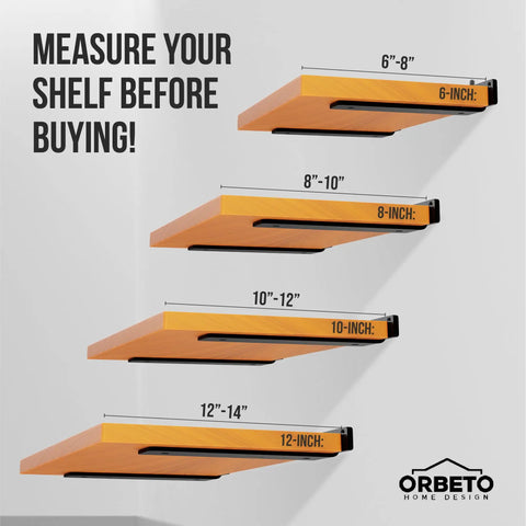 Heavy Duty Floating Shelf Brackets 6 Inch Pack Of 6 With One Quarter Inch Thick Metal Black Powder Coated Finish